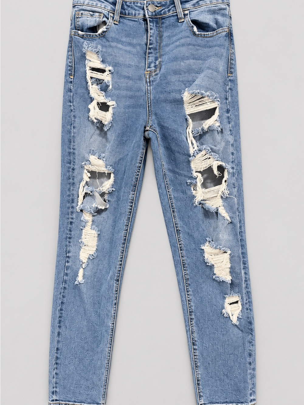Fashion Nova Distressed Skinny Jeans Size 9 High Rise Ankle Crop